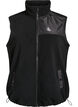 Fleecevest met hoge kraag en trekkoord aan de onderkant, Zwart, Packshot image number 0