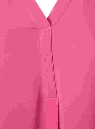 Effen blouse met v-hals, Shocking Pink, Packshot image number 2