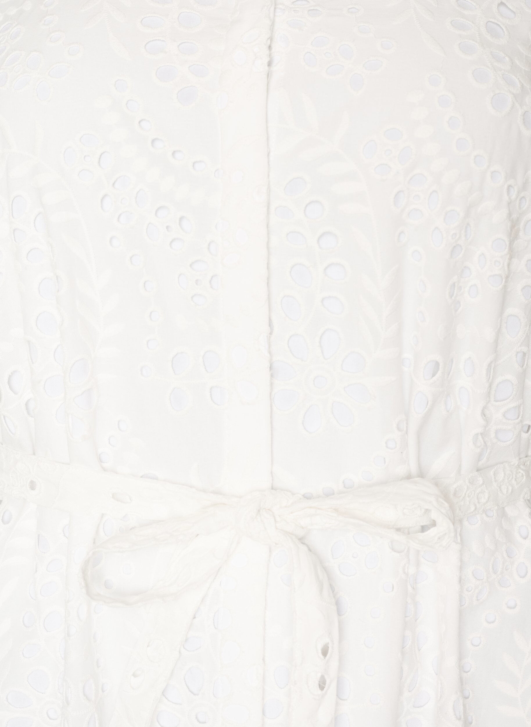ZizziBlousejurk in broderie anglaise met strikceintuur, Wit, Packshot image number 2