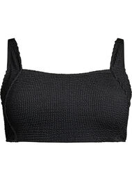 Crepe bikini top met verstelbare bandjes, Zwart