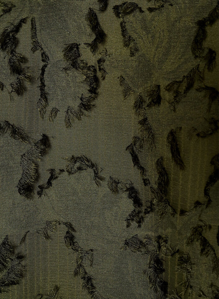 Jurk met franjes en textuur, Groen, Packshot image number 2