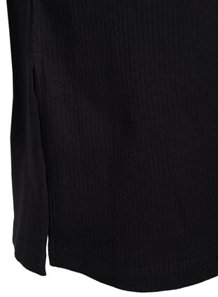 Katoenen jurk met korte mouwen in rib, Black, Packshot image number 3