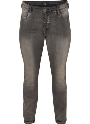 Slim fit Emily jeans met normale taille, Dark Grey Denim, Packshot image number 0