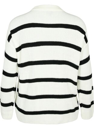 FLASH - Gestreepte trui, White/Black Stripe, Packshot image number 1