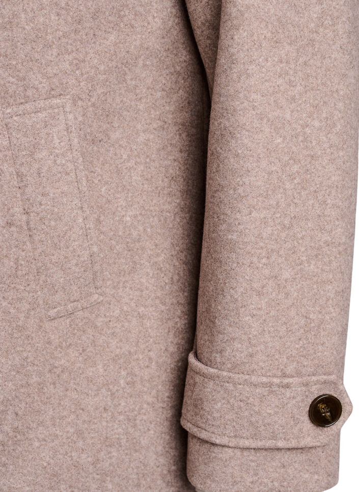 Korte jas met dubbele knoopsluiting, Beige, Packshot image number 3