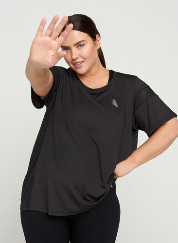 Trainings t-shirt met korte mouwen, Black, Model image number 0
