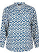 Blouse met lange mouwen en V-hals, OFF WHITE ZIG ZAG, Packshot image number 0