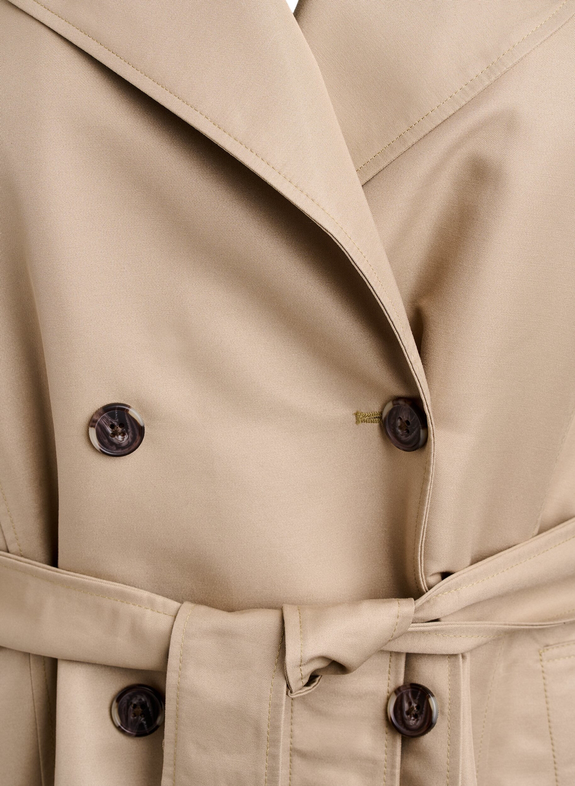 Zizzi Korte trenchcoat met riem, Beige, Packshot image number 2