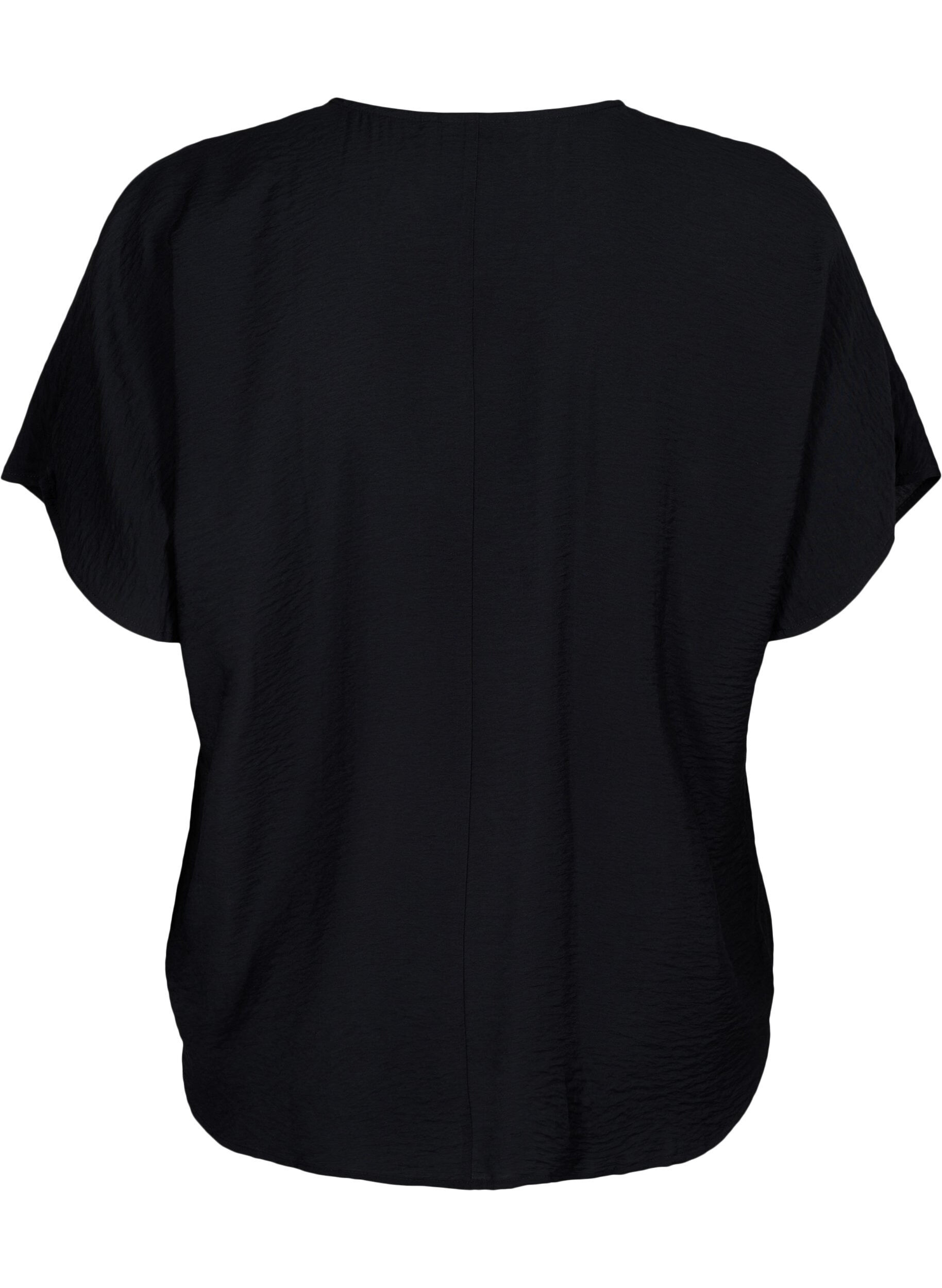 Zizzi Blouse met korte mouwen van viscose, Black, Packshot image number 1