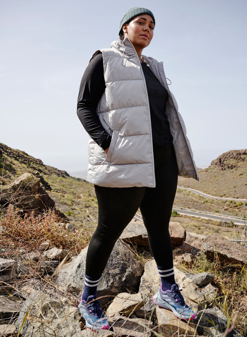 Sportief vest met hoge kraag en zakken, Pearl Blue, Image image number 0