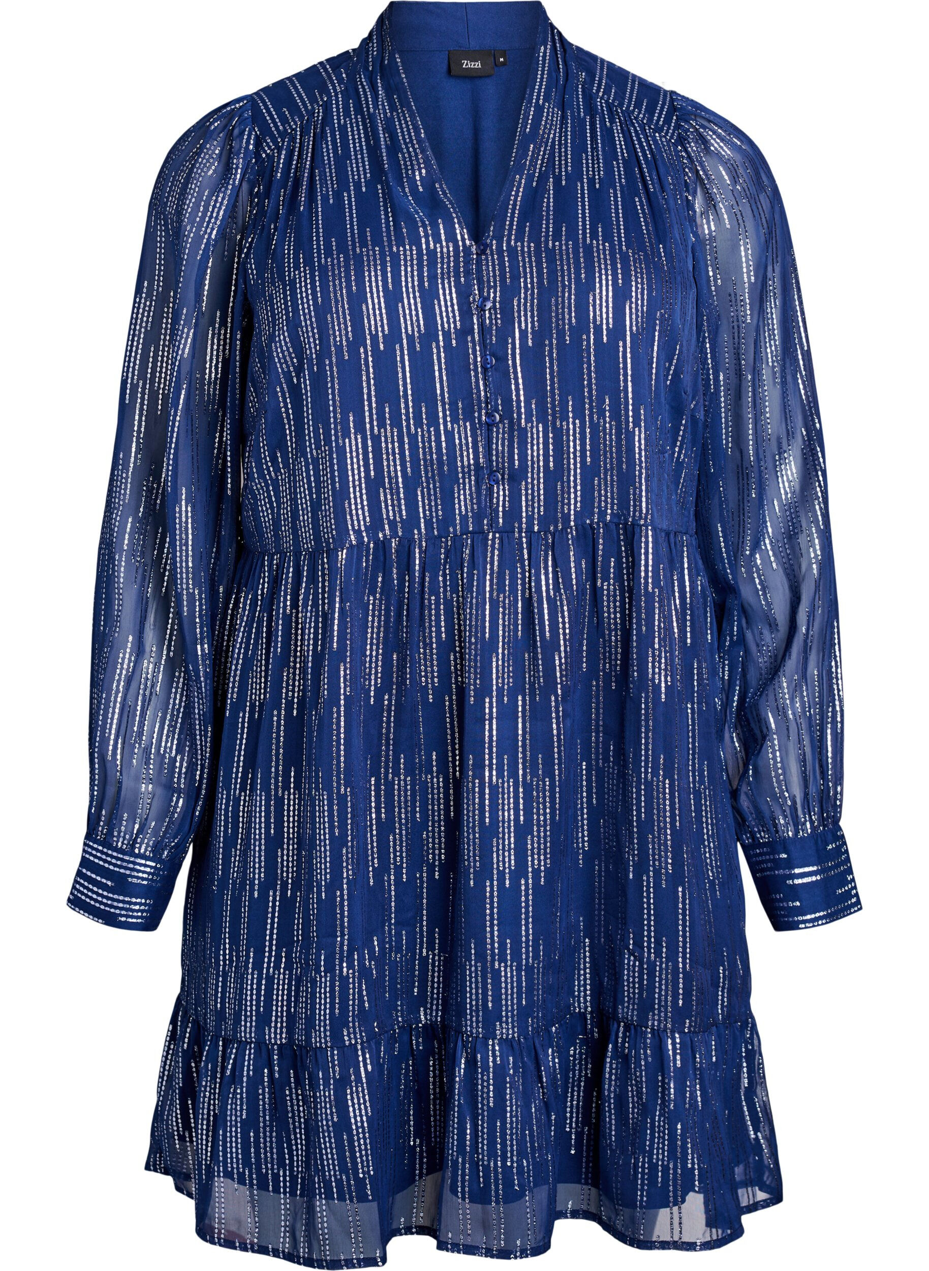 Korte feestjurk met glitterpatroon