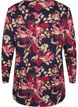 Gebloemde blouse met lange mouwen, Blauw, Packshot image number 1