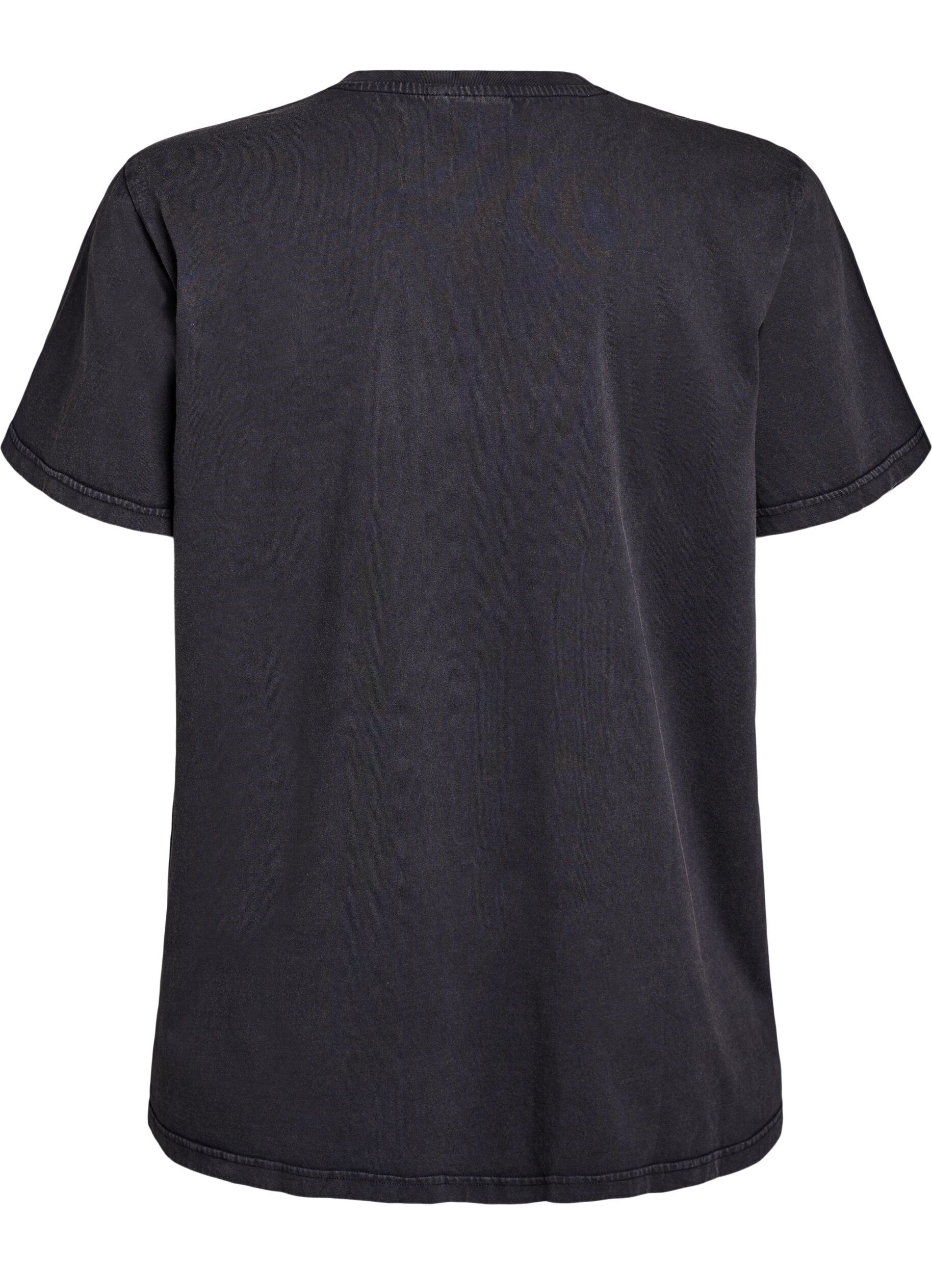 Zizzi Biologisch katoenen T-shirt met strass en vlinder motief, Grijs, Packshot image number 1