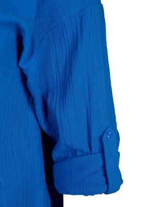 Overhemd met katoenen mousseline kraag, Victoria blue, Packshot image number 3