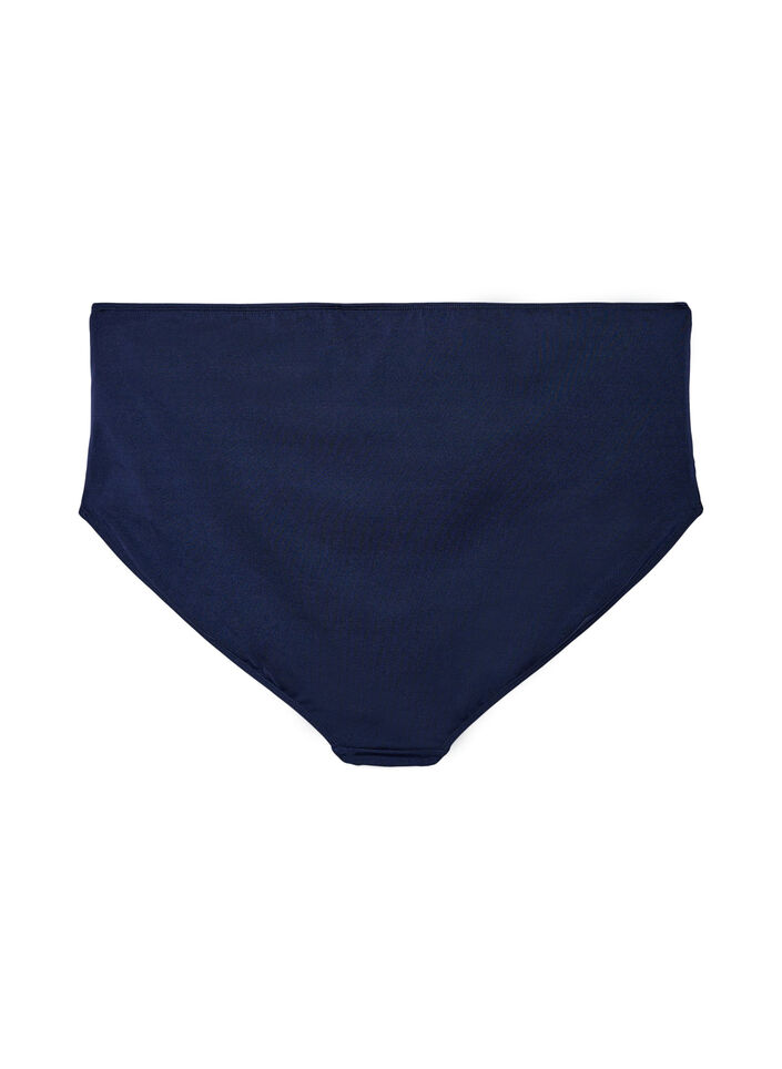 Bikinibroekjes met drapering en hoge taille, Blauw, Packshot image number 1