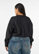 Losse shirt met V-hals, Zwart, Model image number 2