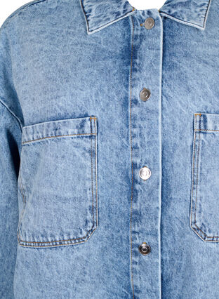 Loszittend spijkerjack met knopen, Light blue denim, Packshot image number 2