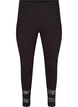 Viscose legging met 3/4 lengte en kant, Black, Packshot image number 0