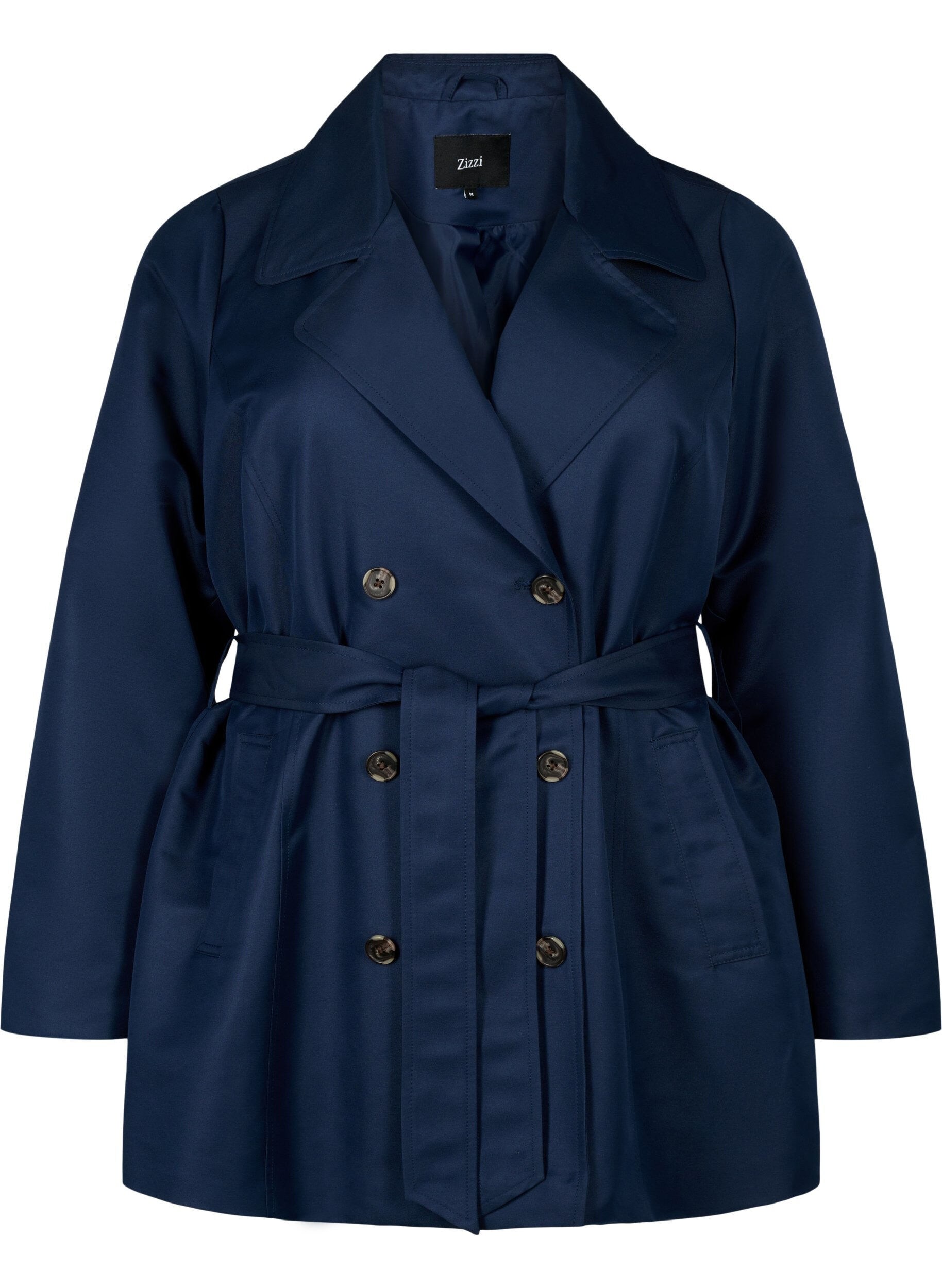 Korte trenchcoat met riem