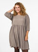 FLASH - Korte jurk met textuur en 3/4 mouwen, Beige, Model image number 0