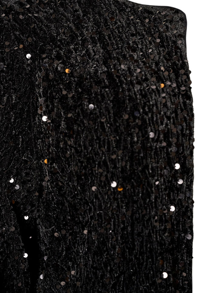 Cardigan met pailletten en 3/4-mouwen, Zwart, Packshot image number 2