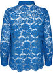 Kanten shirt met parelknopen, Blauw, Packshot image number 1