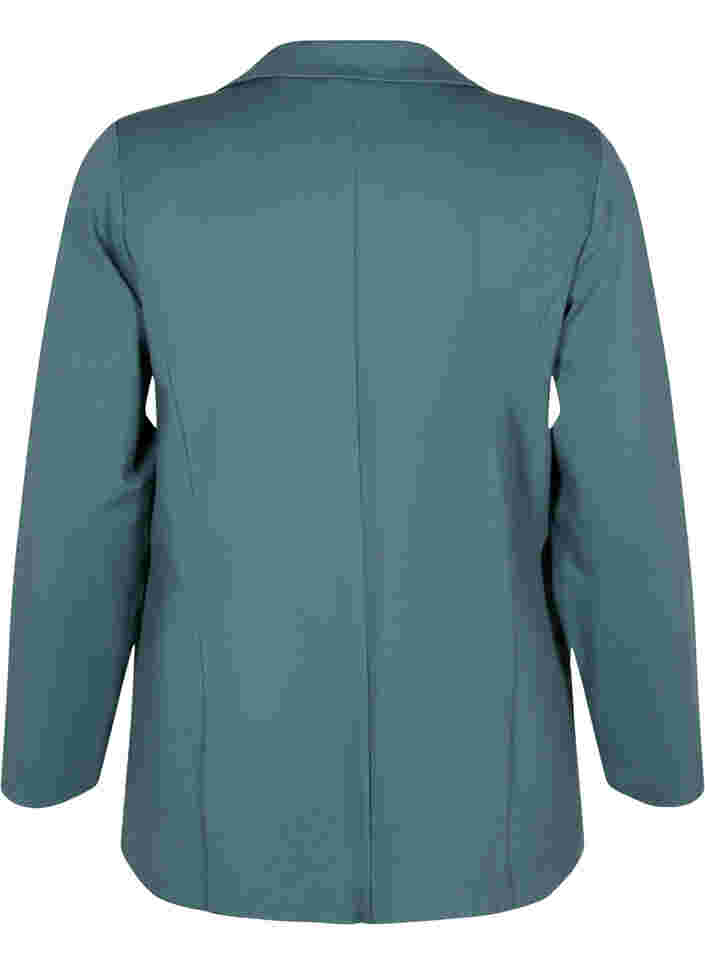 Basic blazer met knoop en sierzakken, Silver Pine, Packshot image number 1