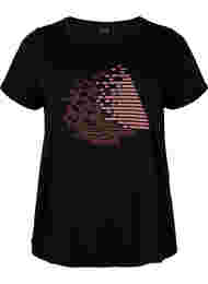 Trainingsshirt met print, Black w. Copper Foil