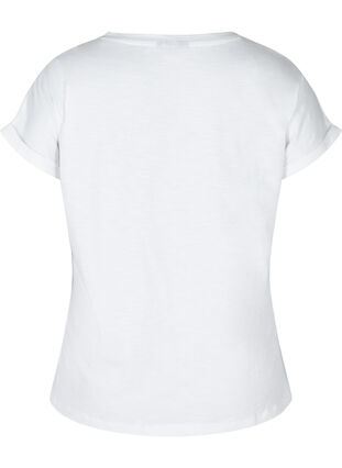 T-shirt met opdruk in biokatoen, Bright White TEXT, Packshot image number 1