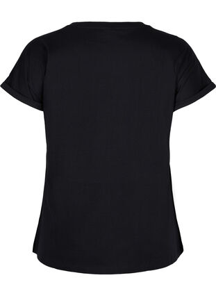 Katoenen t-shirt met borduursel anglaise, Black, Packshot image number 1