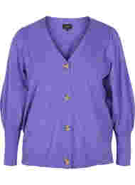 Gebreid vest met knoopsluiting, Purple Opulence Mel.