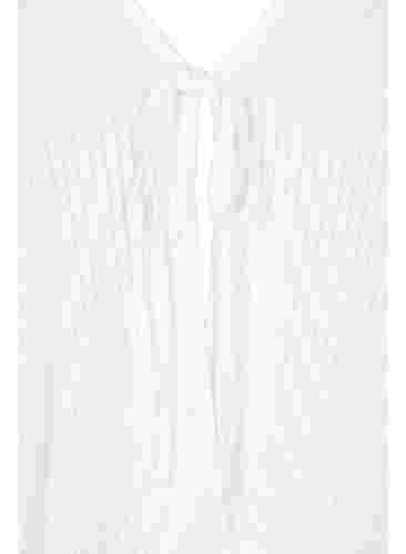 Geribbeld vest met trekkoord, White, Packshot image number 2