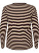 Gestreepte blouse met lange mouwen, Bruin, Packshot image number 1