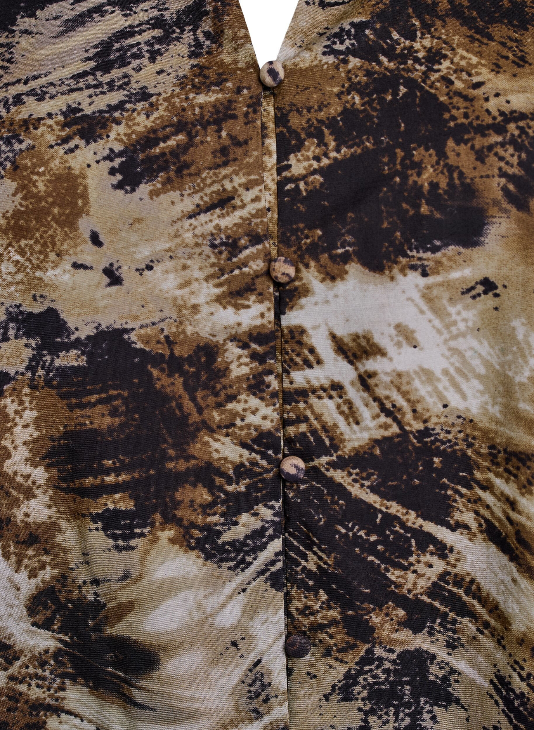 Zizzi Bedrukte blouse met knopen, Groen, Packshot image number 2