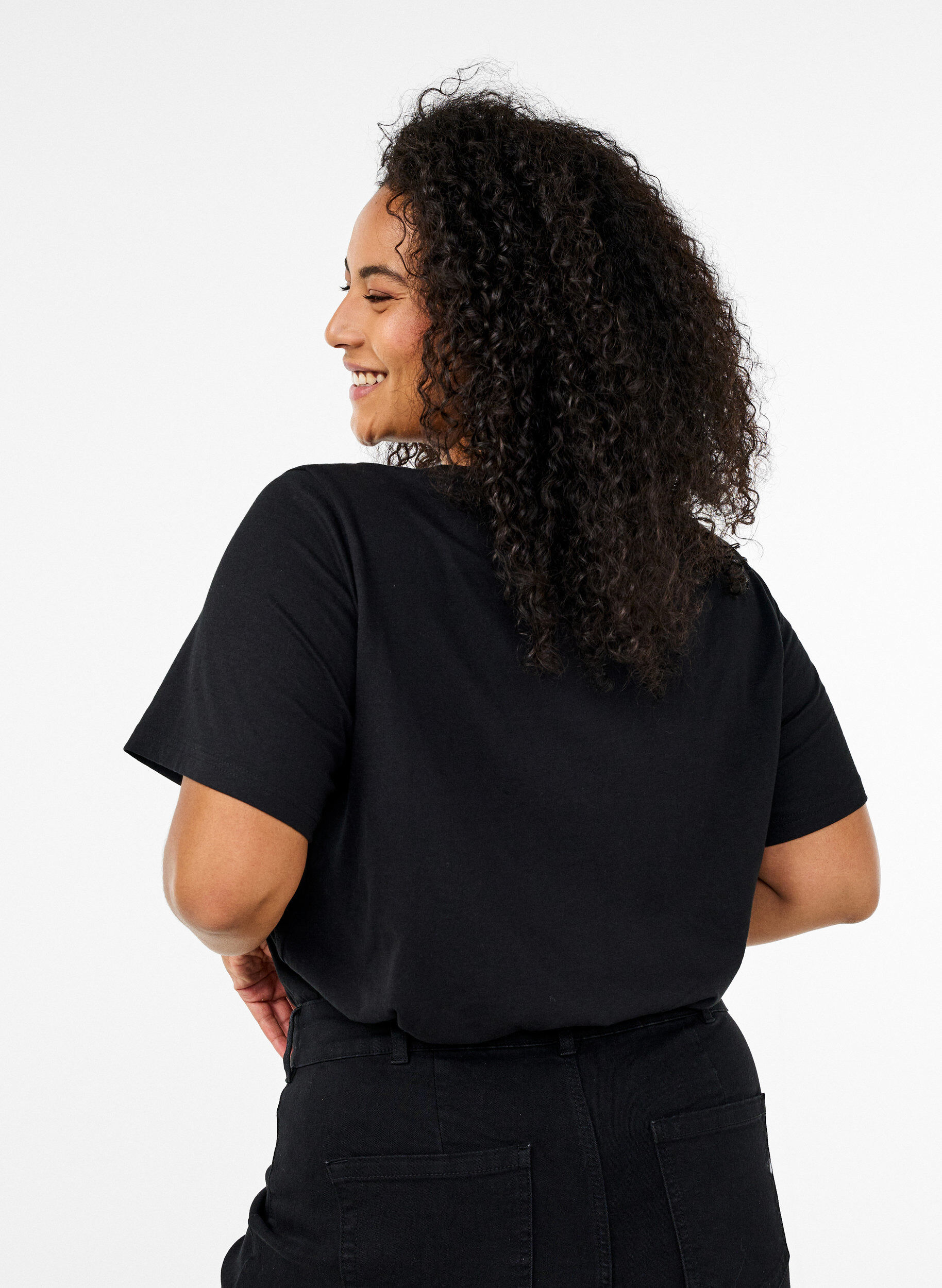 Zizzi FLASH - T-shirt met motief, Zwart, Model image number 2