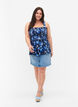 Borstvoedingsvriendelijke top met kousenband, Blue Flower Print, Model image number 4