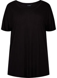 Trainings t-shirt van viscose met ronde hals, Black
