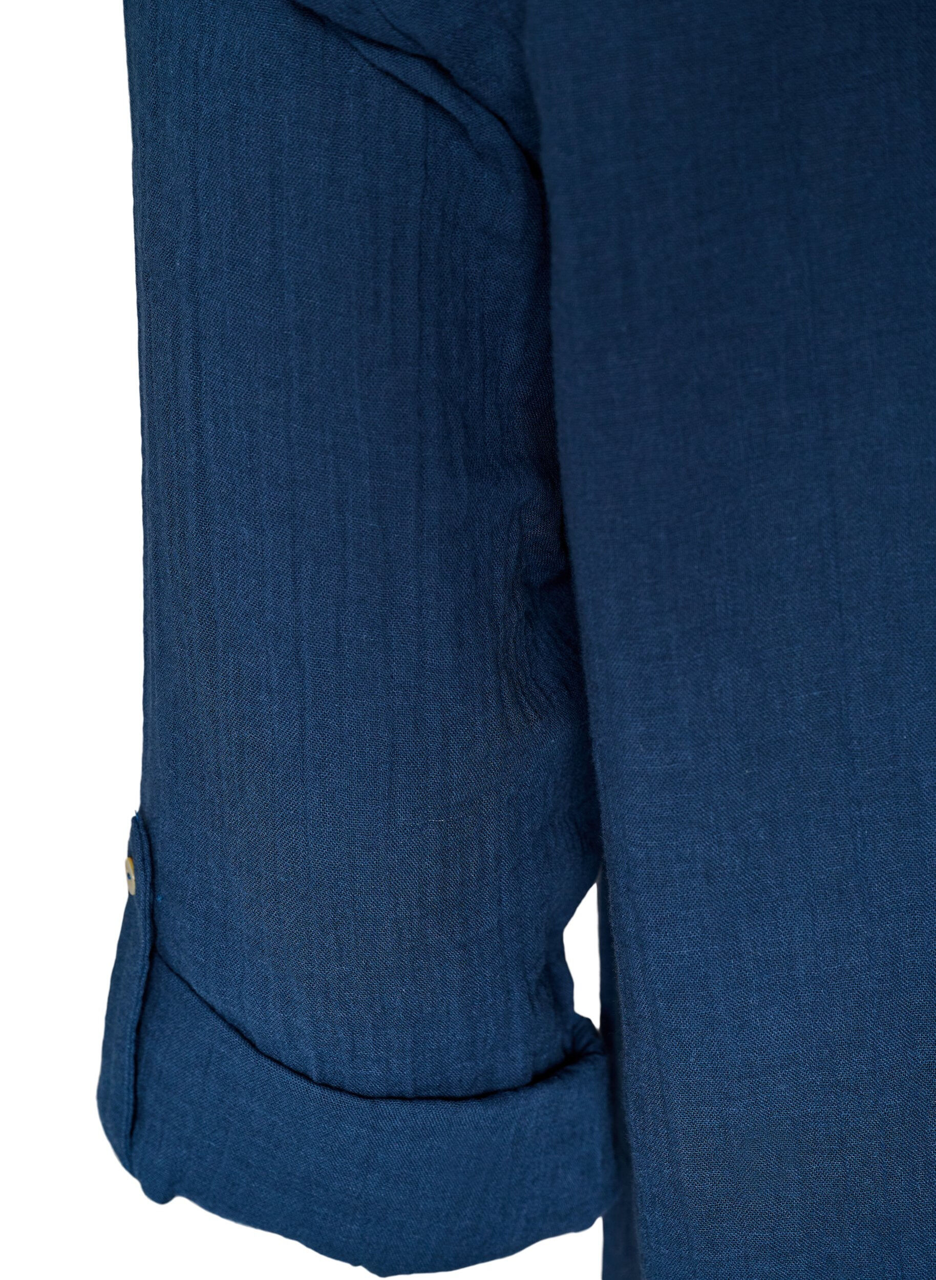 ZizziKatoenen mousseline tuniek met broderie anglaise, Blauw, Packshot image number 3