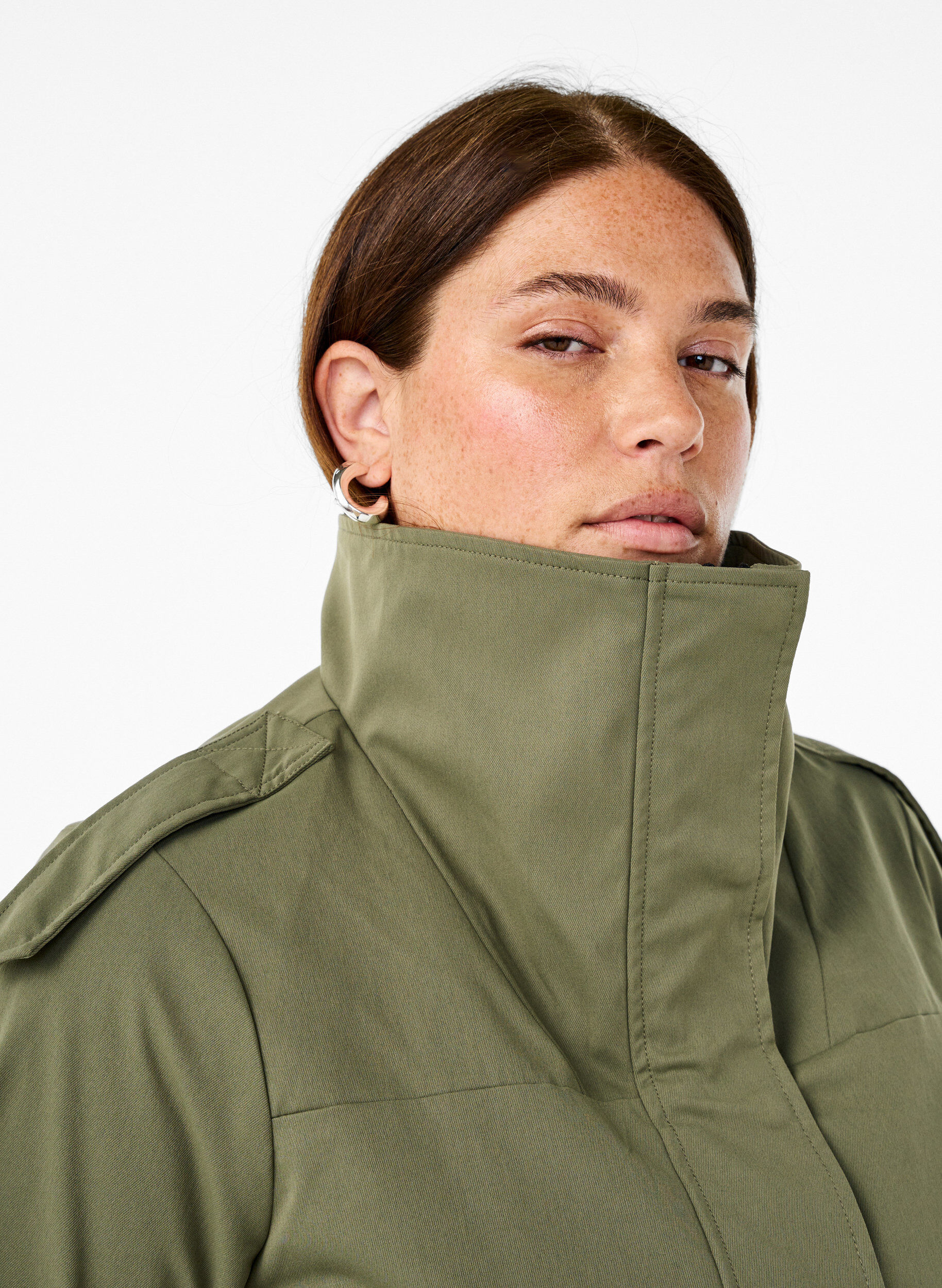 Zizzi Waterafstotende parka jas, Groen, Image image number 0
