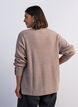 Gebreide blouse met ribstructuur en knoopdetails, Beige, Model image number 2