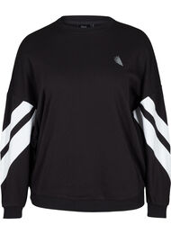 Sweatshirt met print details op de mouwen, Black