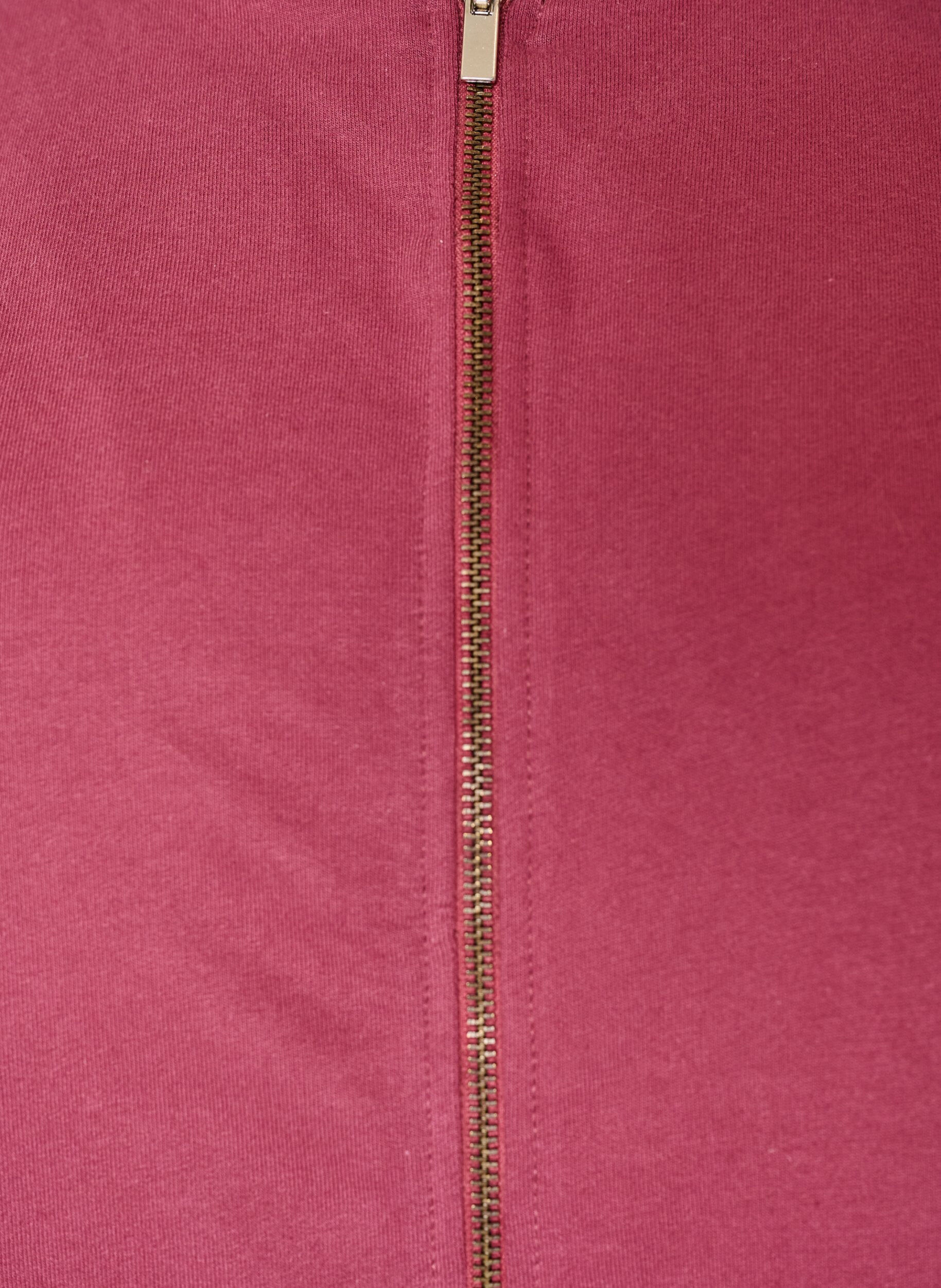 ZizziHoodie met ritssluiting en achterkant print, Rood, Packshot image number 2