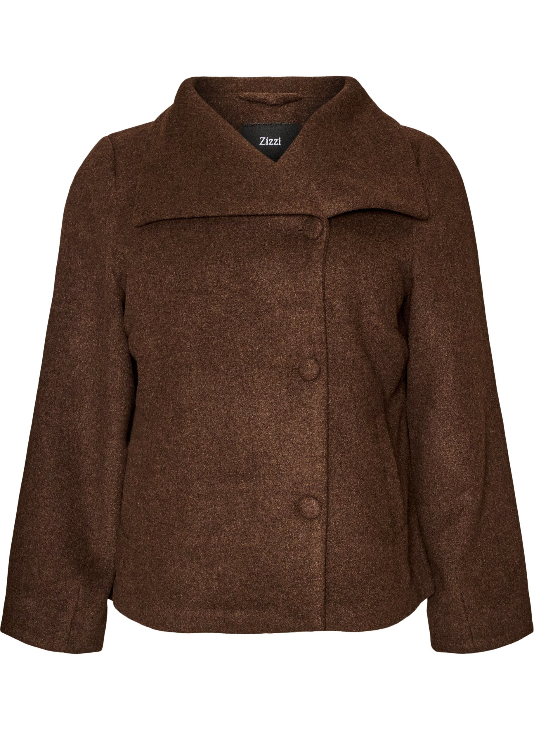 Korte jas met asymmetrische knoopsluiting