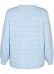 Gebreide blouse met ronde hals en kantpatroon, Cashmere Blue Mel., Packshot image number 1