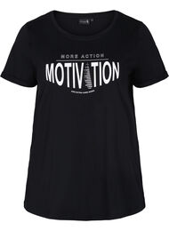 Sport-T-shirt met print, Black More Action
