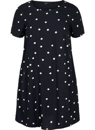 Gebloemde viscose jurk met korte mouwen, Black Dot