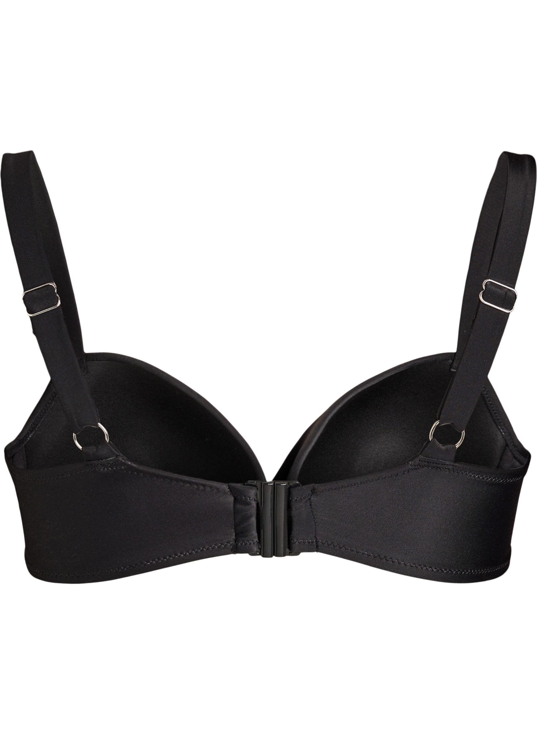 Zizzi Bikini top met beugel en plooien, Zwart, Packshot image number 1