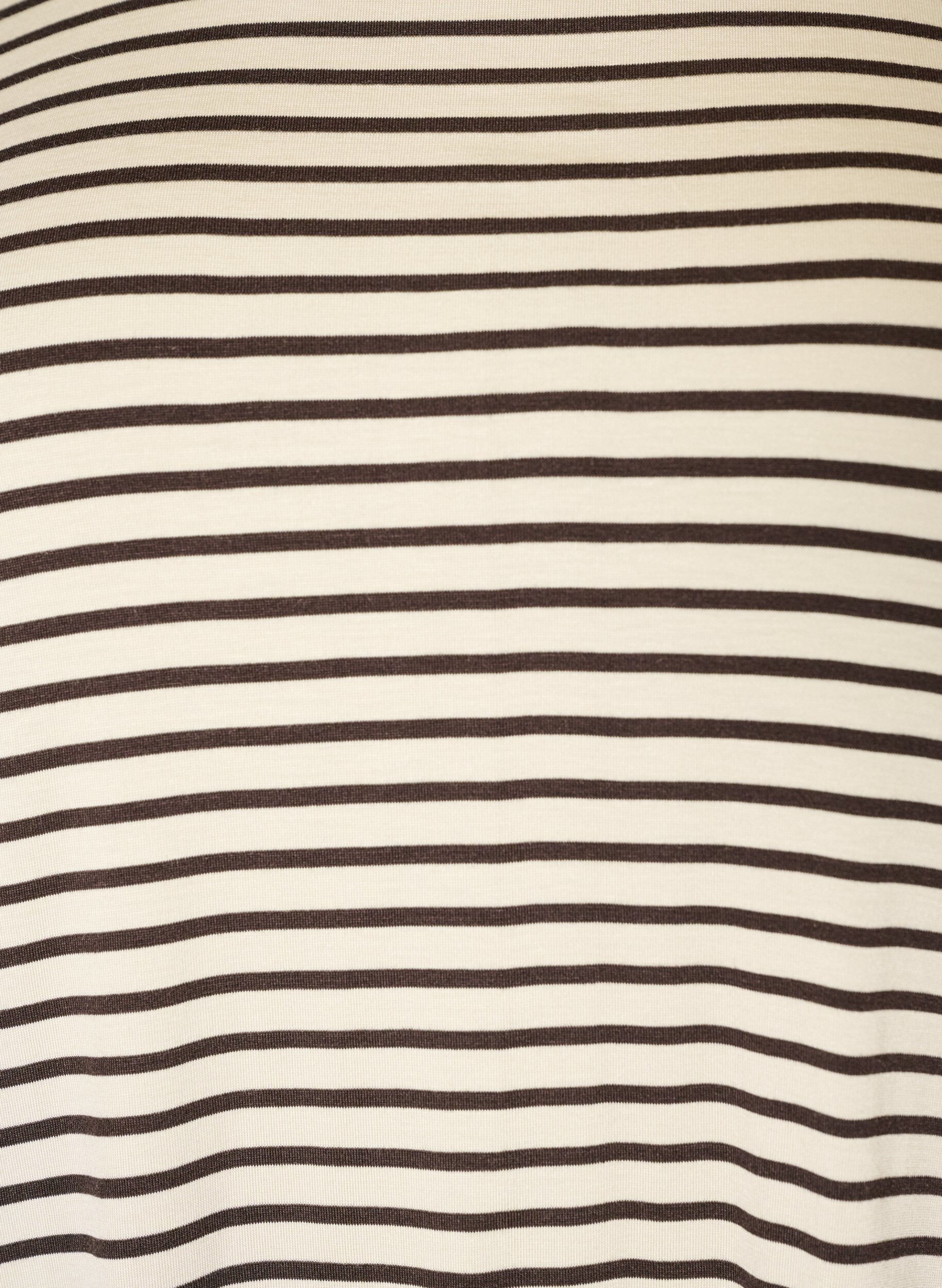 ZizziT-shirt met TENCEL&trade; Lyocell en strepen, Bruin, Packshot image number 2