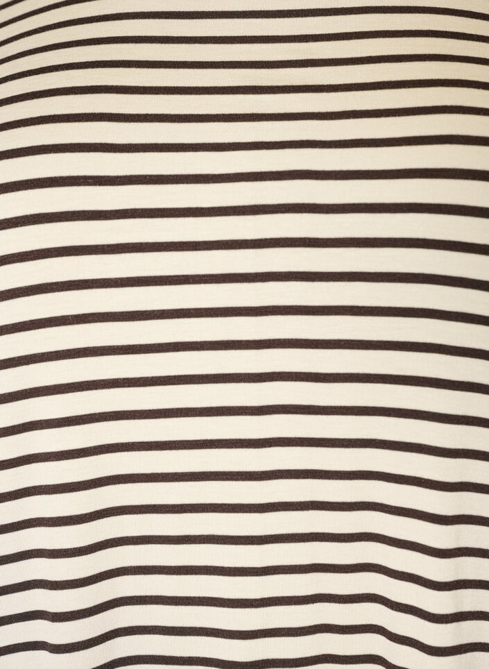 T-shirt met TENCEL&trade; Lyocell en strepen, Bruin, Packshot image number 2