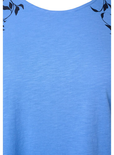 Katoenen t-shirt met bladprint, Ultramarine C Leaf, Packshot image number 2